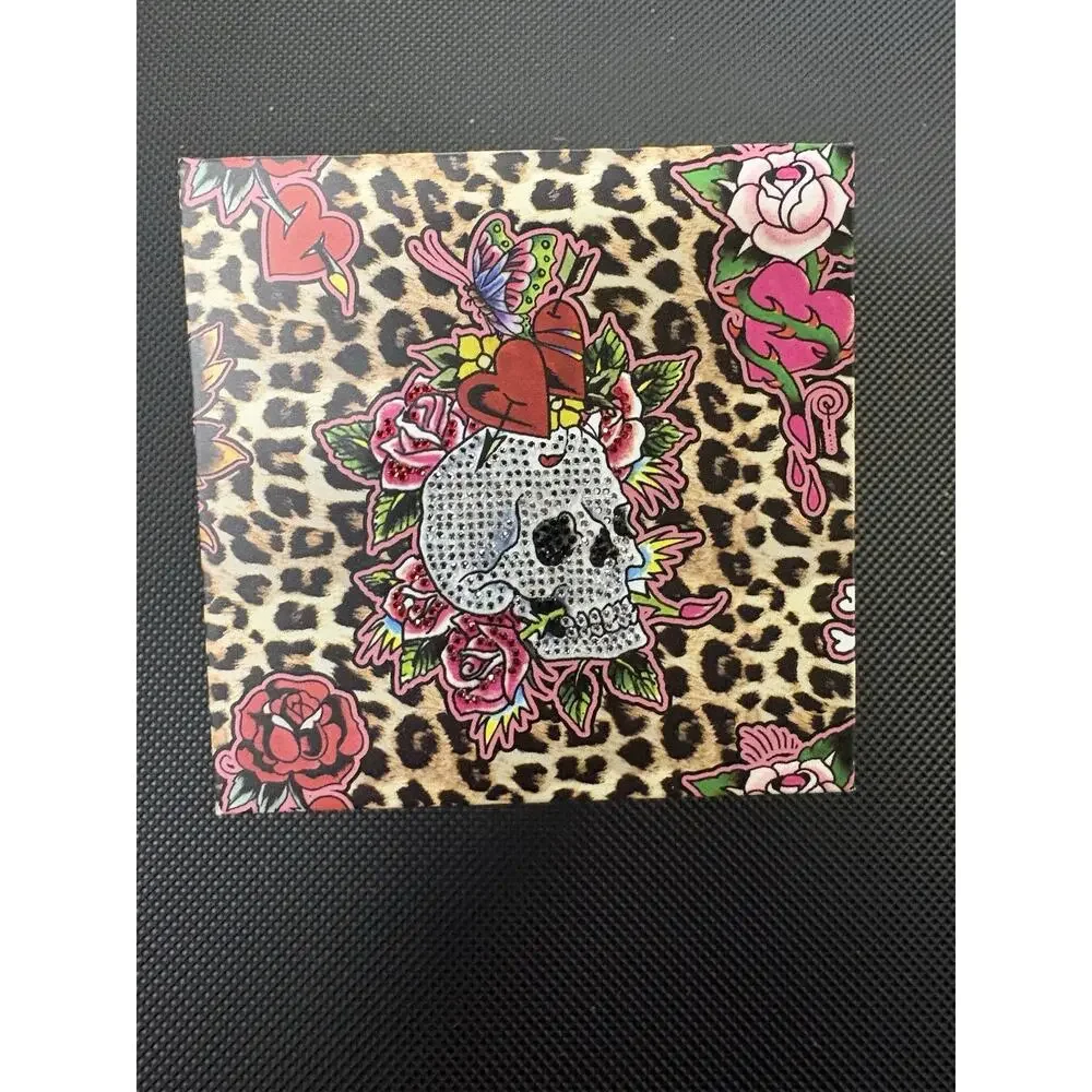 Ed Hardy Love Kills Slowly Gold Tone Skull Dial Quartz Watch w/Box